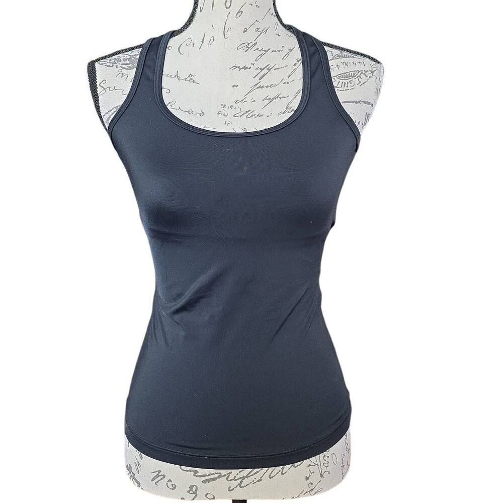 Weissman Women's Size XS Black Racerback Dance Tank with Built in Shelf Bra